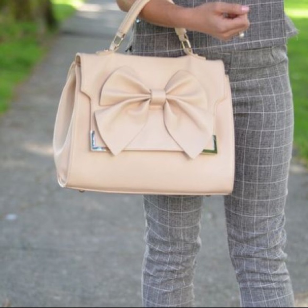 Blush Pink Bow Purse